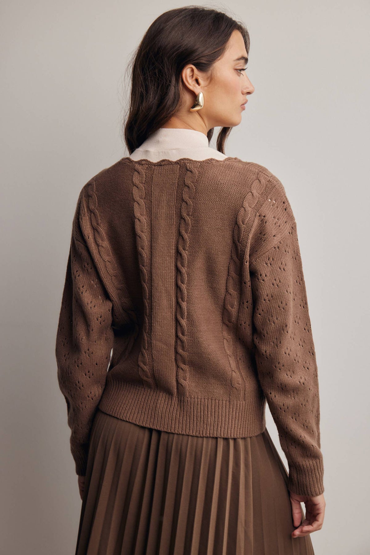 Floral Embroidered Knit Cardigan