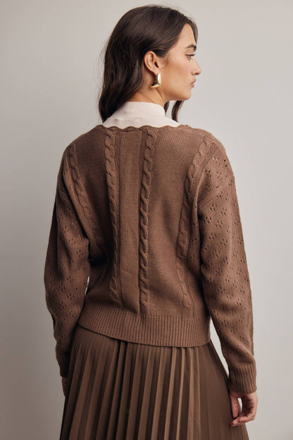 Floral Embroidered Knit Cardigan