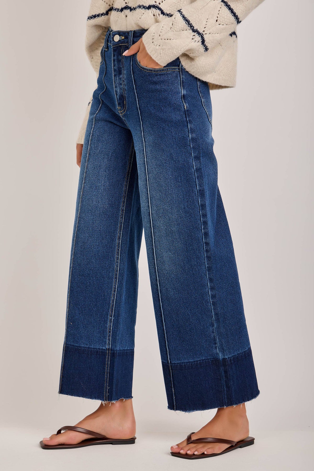 MID RISE WIDE LEG DENIM JEANS FRONT SEAM_JLB80128-01