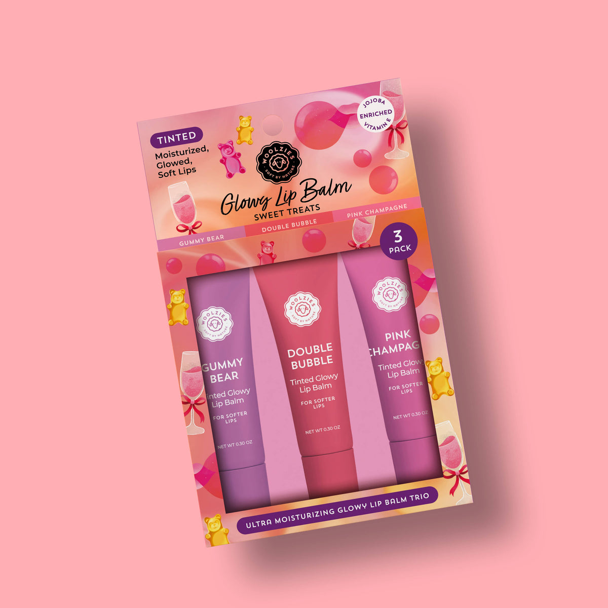 Glowy Lip Balm Trio – Sweet Treats Collection