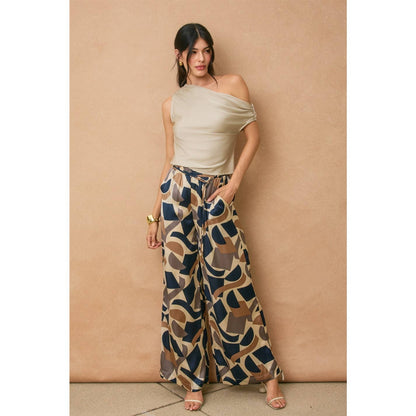 Satin Asymmetrical One Shoulder Top