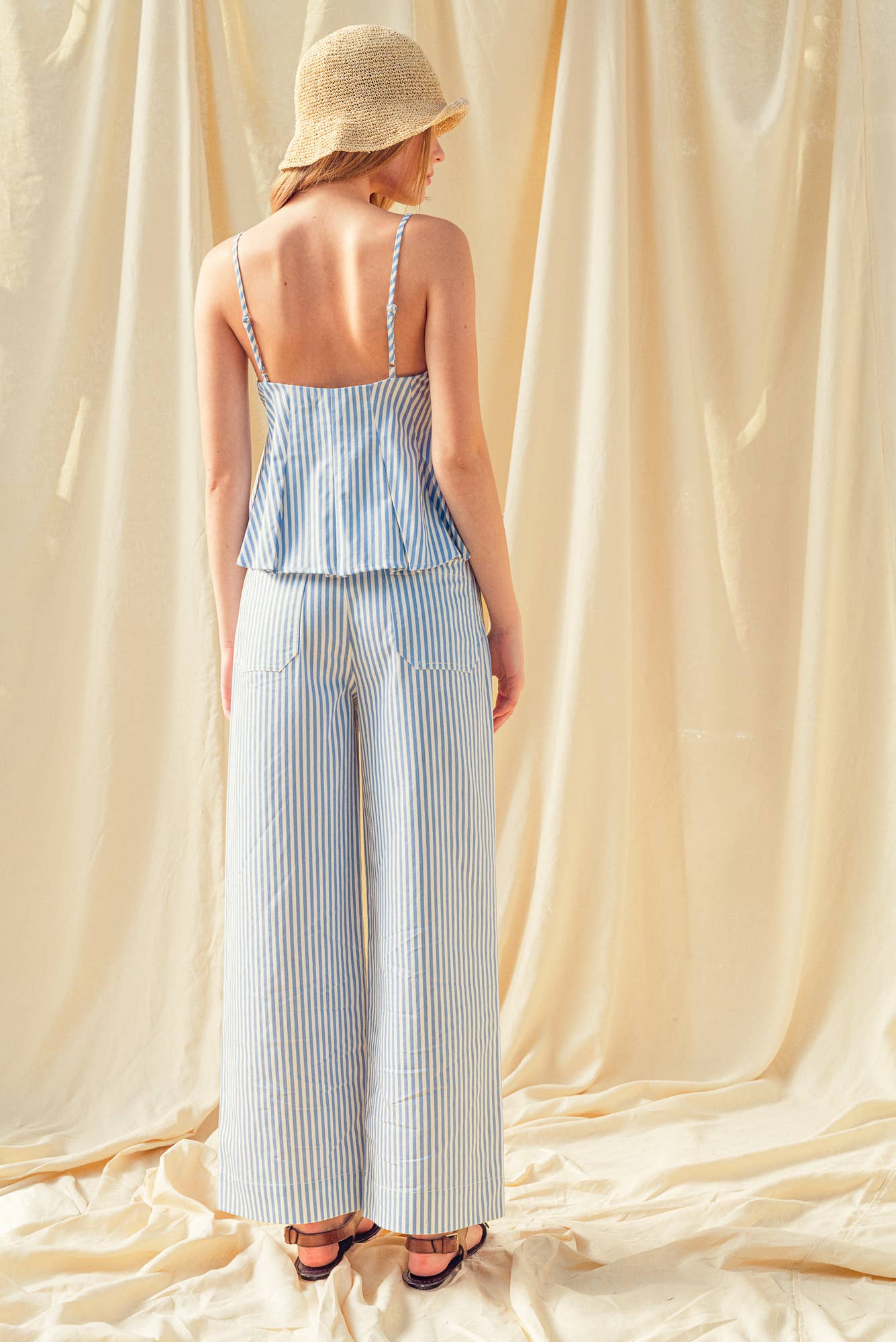P6122ST   STRIPE STRETCH FABRIC POCKET FRONT PANTS