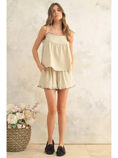 Scalloped Edge Shorts