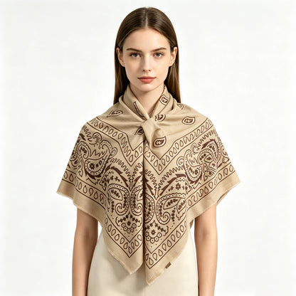 PAISLEY BIG BANDANA SQUARE NECK SCARF