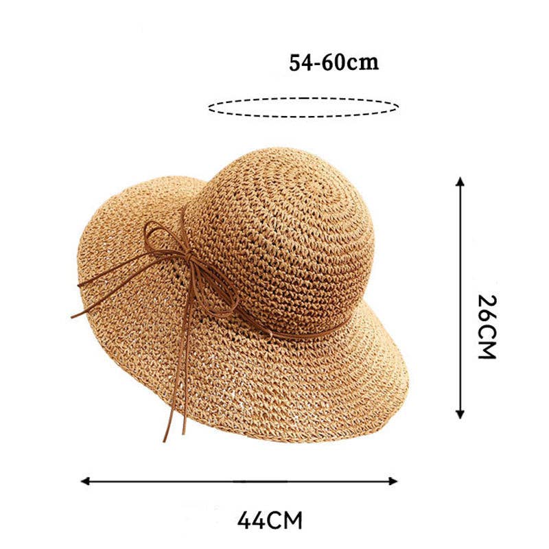 Casual Wide Brim Foldable Beach Straw Hat