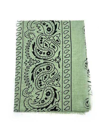 Large square scarf with bandana pattern