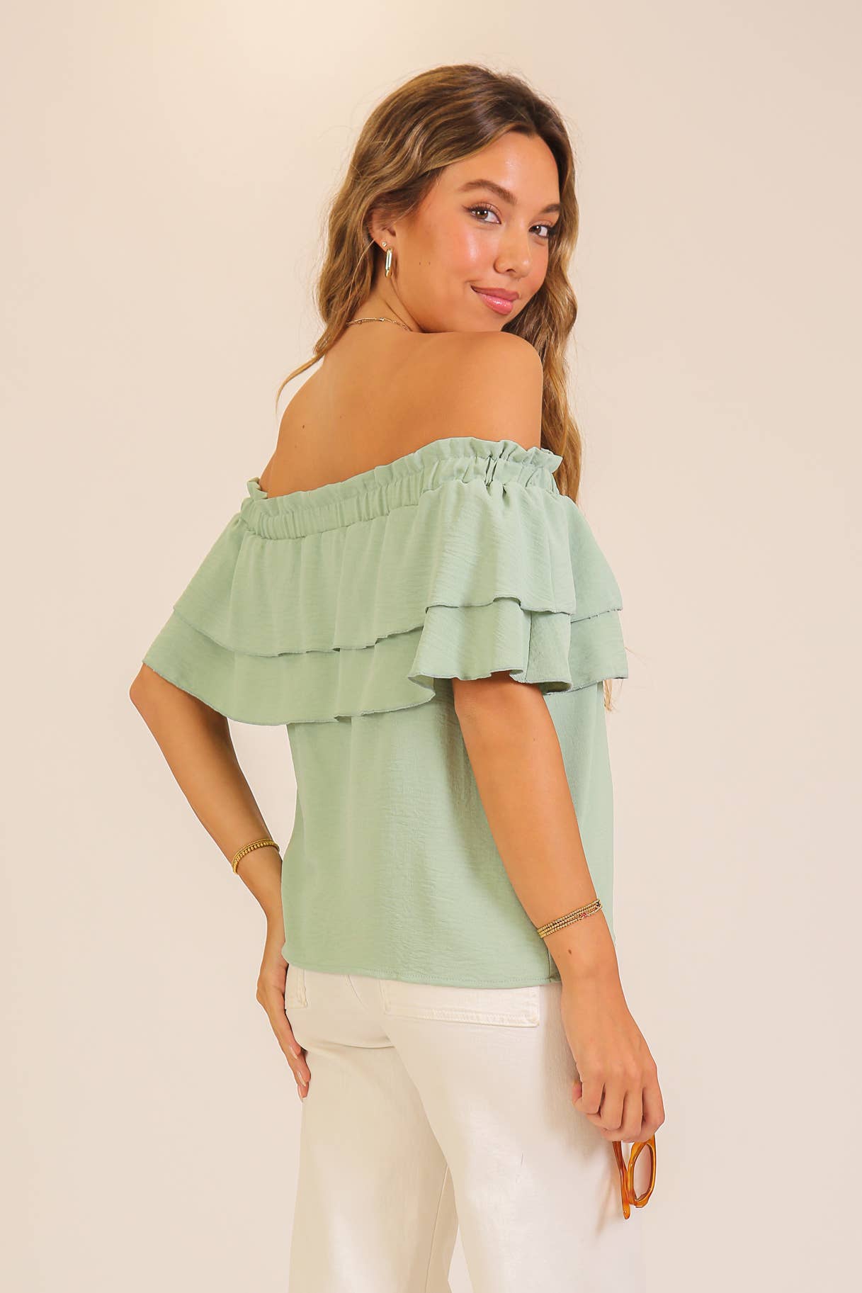 Off-Shoulder Tiered Ruffle Top