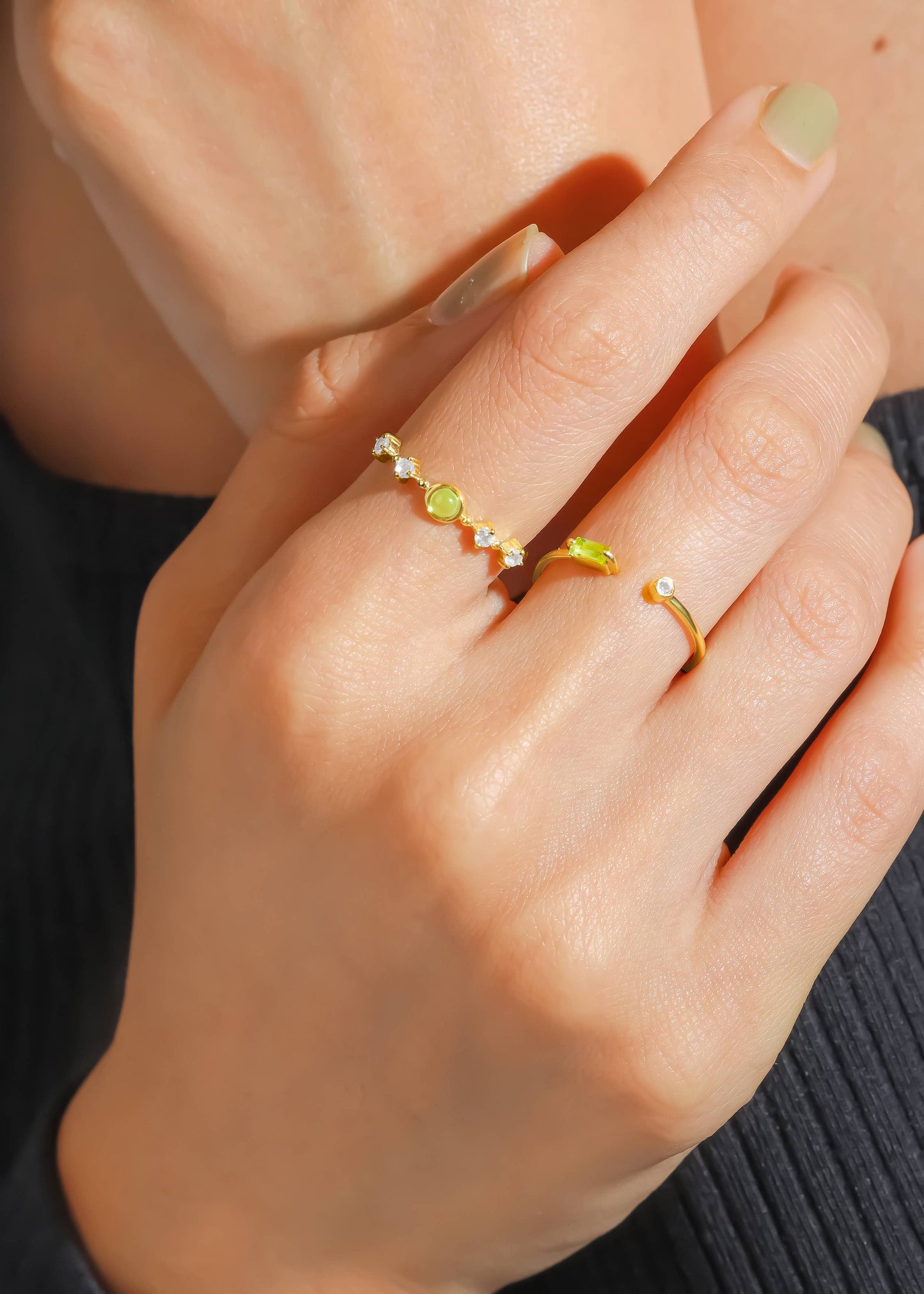 Gold Plated 925 Silver Peridot Verdant Lineage Ring
