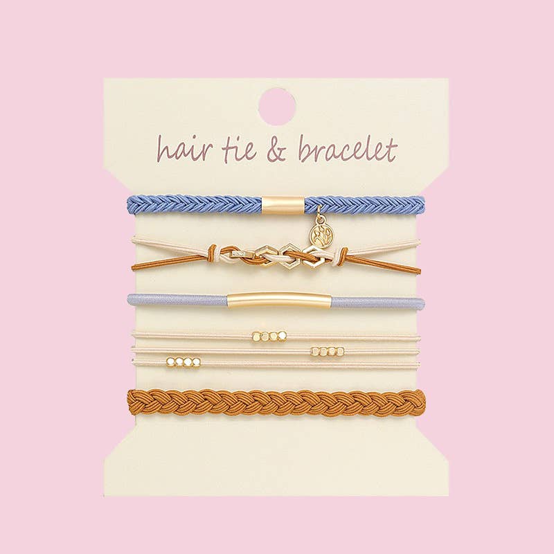 Boho 2-in-1 Hair Tie & Bracelet Set