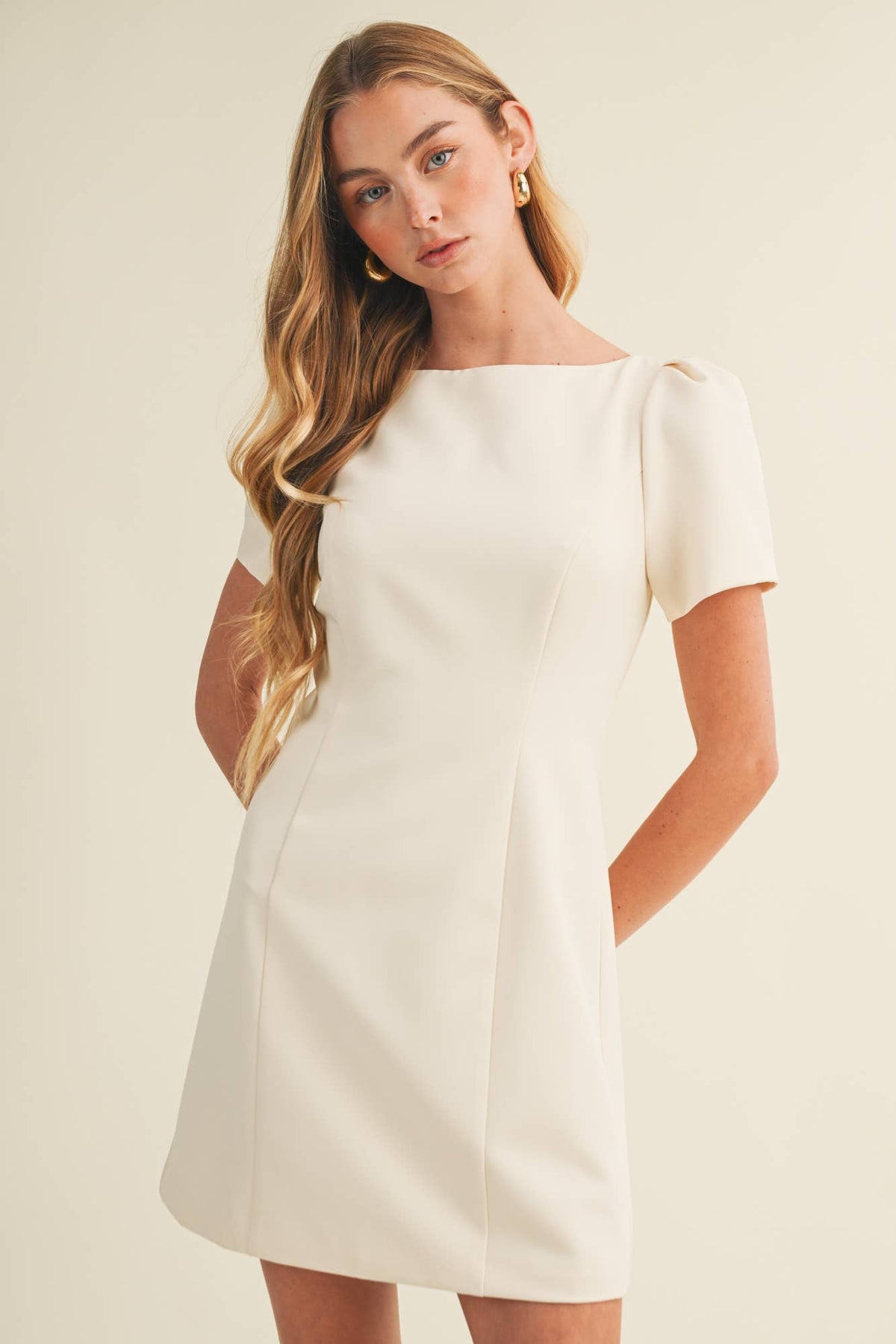 Boatneck Princess-Seam A-Line Dress