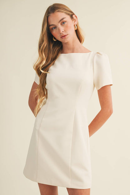 Boatneck Princess-Seam A-Line Dress