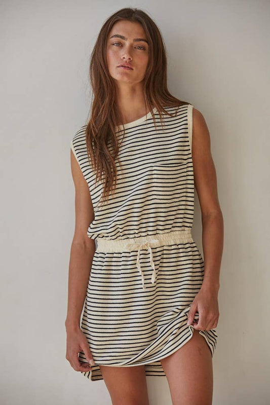 Knit Striped Sleeveless Mini Dress