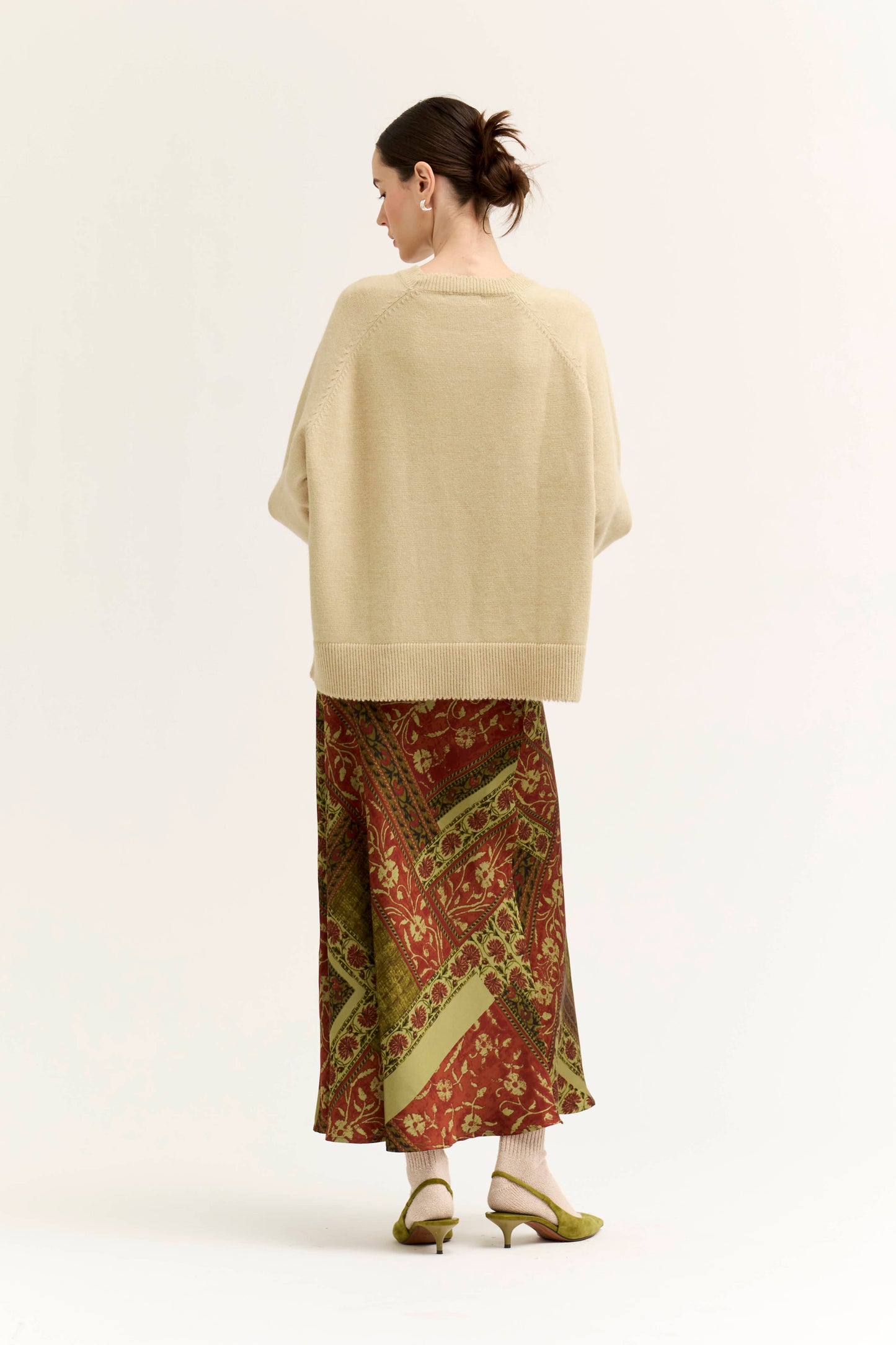 FALL PRINT SLIP SKIRT