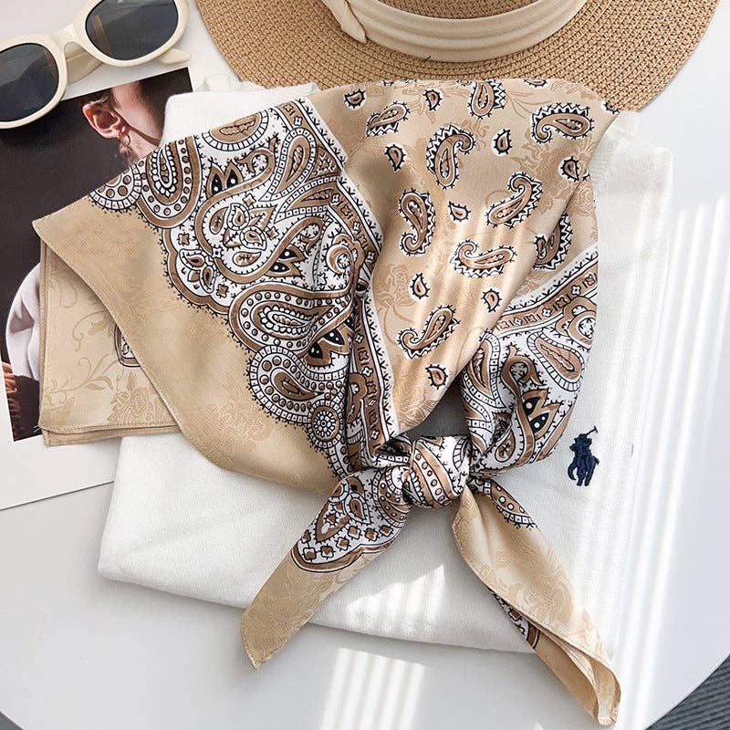 Vintage Paisley Print Lightweight Square Scarf