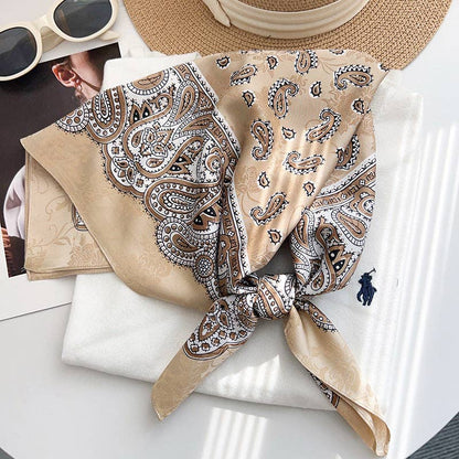 Vintage Paisley Print Lightweight Square Scarf