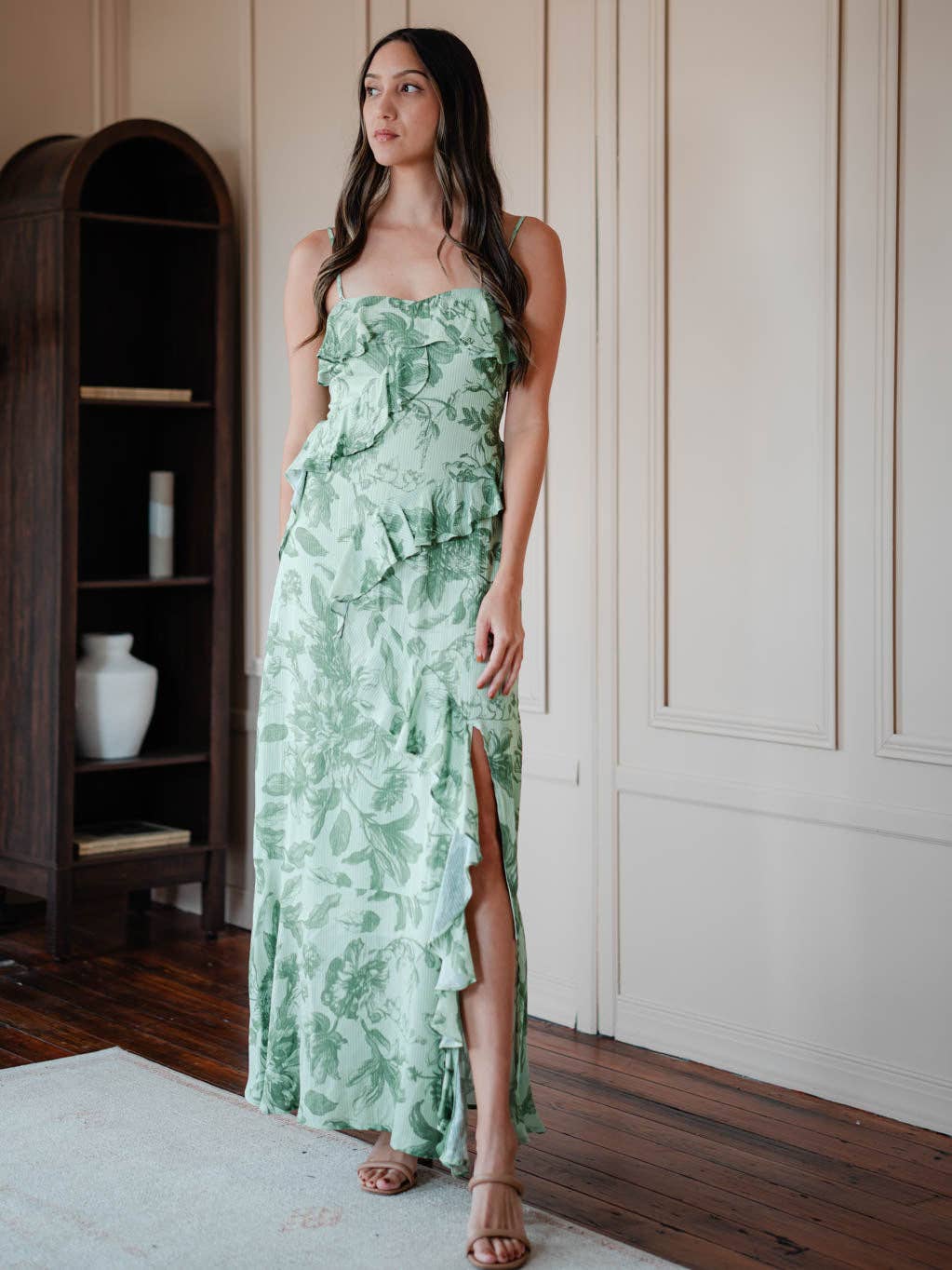 Love Letters Floral Maxi Dress - Green