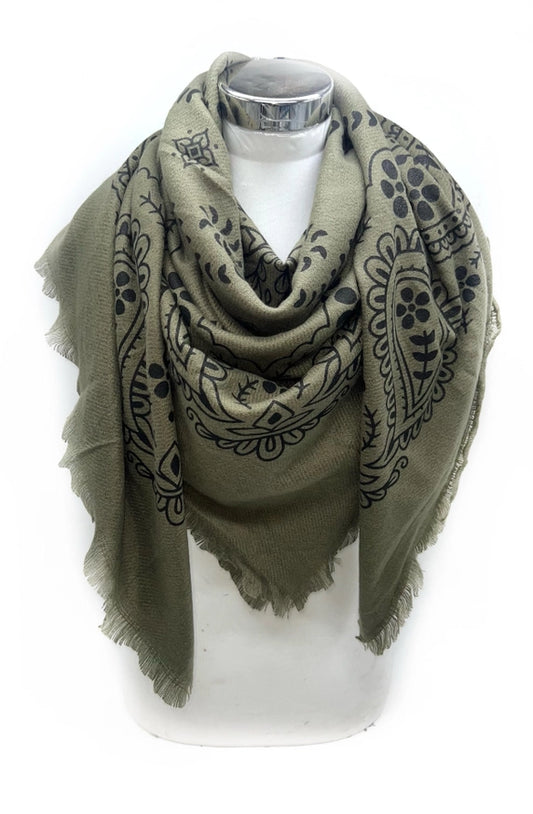 Large square scarf bandana print